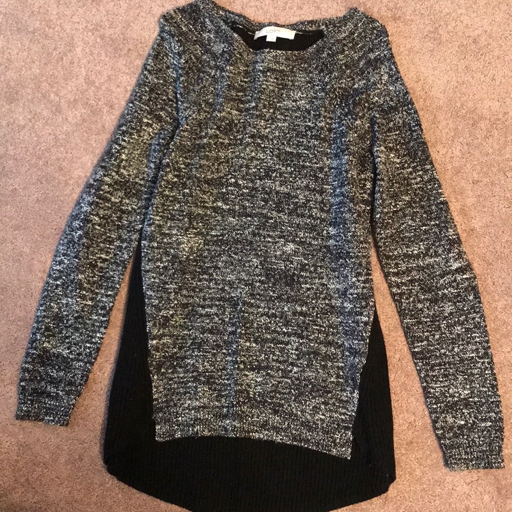 Loft Black/Gray Sweater